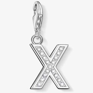 Thomas Sabo CZ Initial X Charm Sterling Silver White CZ Lobster Clasp